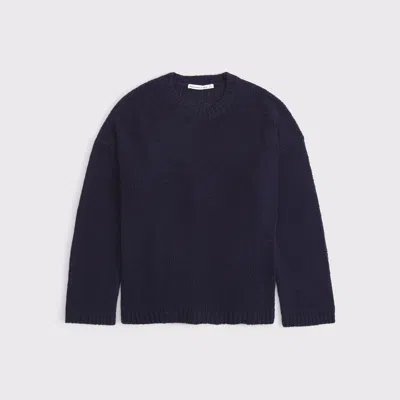 Abercrombie & Fitch Open-stitch Textural Crew Sweater In Purple