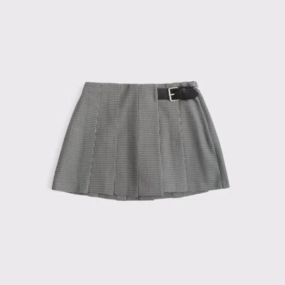 Abercrombie & Fitch Hardware Pleated Wrap Mini Skort In Multi