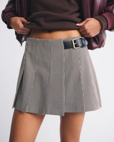 Abercrombie & Fitch Hardware Pleated Wrap Mini Skort In Multi