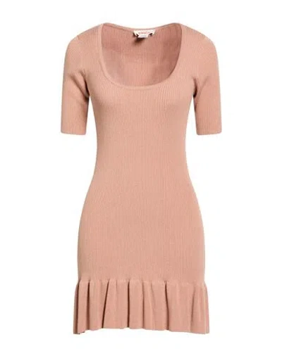 Kontatto Woman Mini Dress Blush Size Onesize Viscose, Acrylic, Elastane In Gold