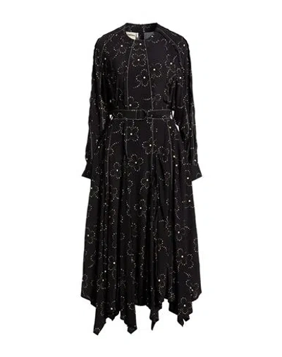 Lovebirds Woman Maxi Dress Black Size Xl Silk In Black