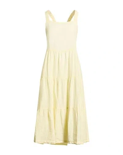 Bella Dahl Woman Midi Dress Pastel Yellow Size L Linen In Yellow