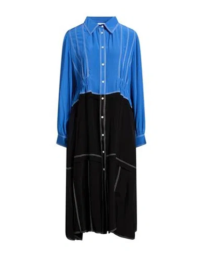 Lovebirds Woman Midi Dress Blue Size Xl Silk In Blue