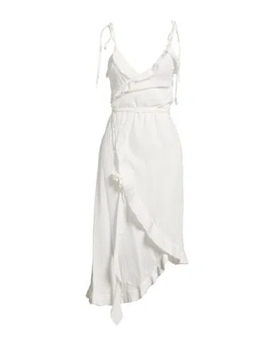 Low Classic Woman Midi Dress White Size M Cotton In White