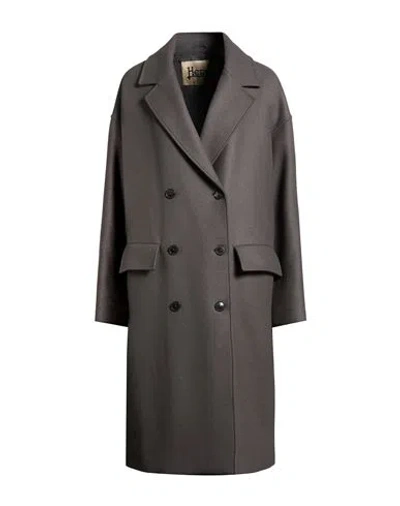 Herno Woman Coat Grey Size 12 Recycled Wool, Polyamide In Gray