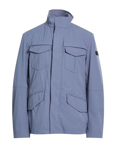 Peuterey Man Jacket Slate Blue Size Xxl Polyamide, Polyester In Blue