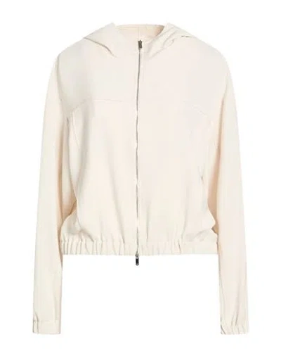 Marella Monochrome Woman Jacket Ivory Size 12 Triacetate, Polyester, Silk In White