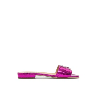 Sergio Rossi Multicolor Calfskin Platform Sandals In Purple