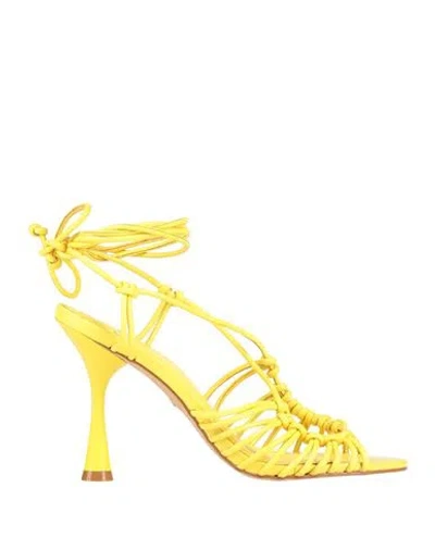 Carrano Woman Sandals Yellow Size 6 Soft Leather In Yellow