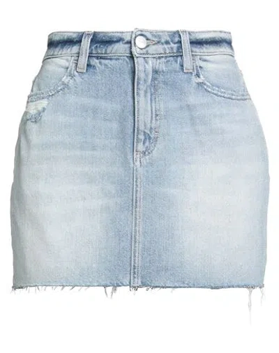Icon Denim Woman Denim Skirt Blue Size 28 Cotton In Blue