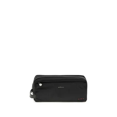 Kiton Beauty Case With Logo And Lettering In Black
