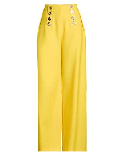 Violante Nessi Woman Pants Yellow Size 8 Wool, Polyamide, Elastane In Yellow