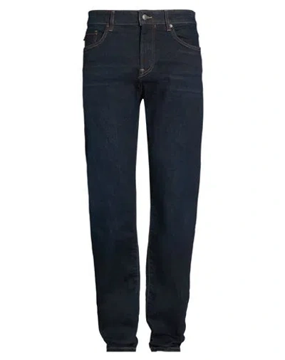 Hugo Boss Boss Man Jeans Blue Size 35w-34l Cotton, Recycled Polyester, Elastane In Blue