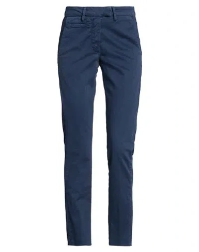 Peuterey Woman Pants Navy Size 2 Cotton, Elastane In Blue