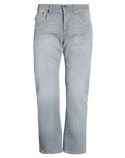People (+)  Man Jeans Grey Size 34 Cotton, Elastane In Gray