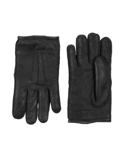 Parajumpers Man Gloves Black Size L Sheepskin In Black