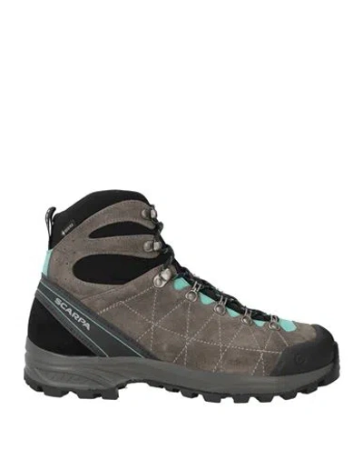 Scarpa Man Ankle Boots Grey Size 8.5 Leather, Textile Fibers In Gray