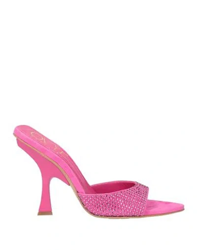 Ovyè Ovyé Playlist Woman Sandals Fuchsia Size 8 Leather In Pink