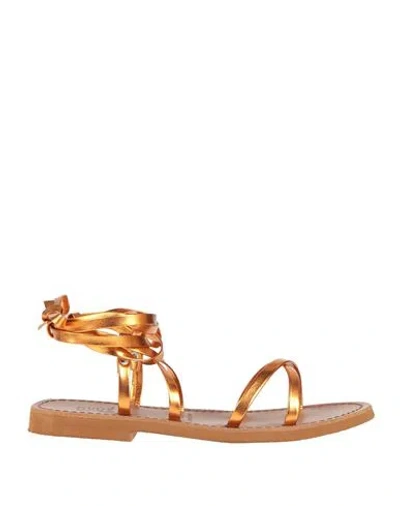 Ovyè Ovyé Woman Sandals Orange Size 8 Synthetisches Material In Orange