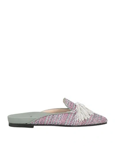 Ovyè Ovyé Woman Mules & Clogs Pink Size 8 Leather, Textile Fibers In Multi