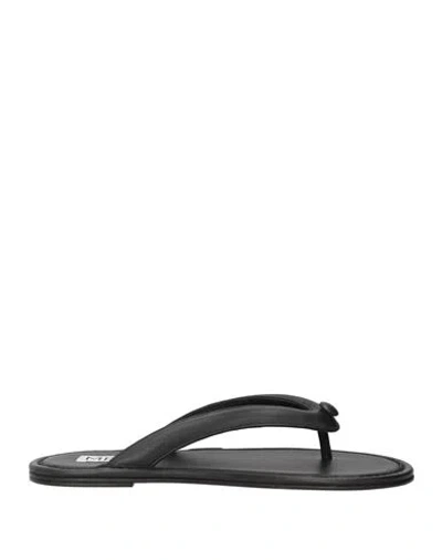 Medea Woman Thong Sandal Black Size 10 Leather In Black