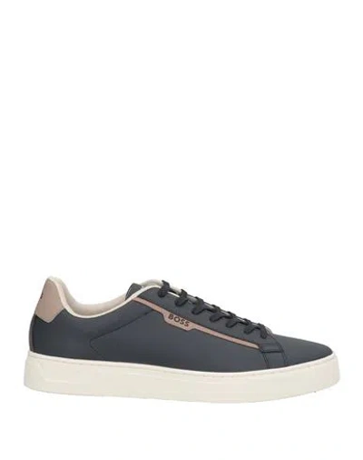 Hugo Boss Boss Man Sneakers Midnight Blue Size 11 Synthetisches Material, Leather In Blue