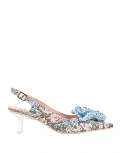 Ras Woman Pumps Khaki Size 7 Textile Fibers In Multi