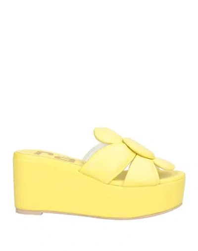 Ras Woman Sandals Yellow Size 7 Leather In Yellow