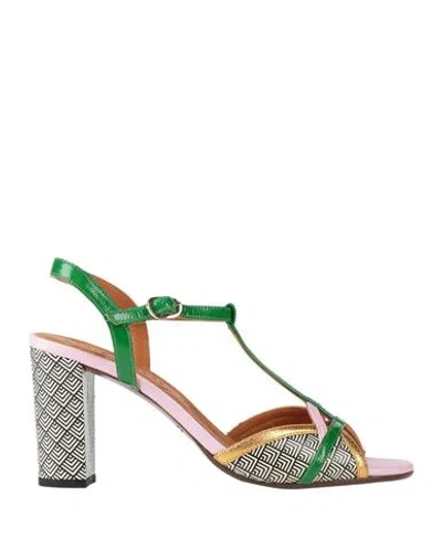 Chie Mihara Woman Sandals Green Size 6 Leather In Green