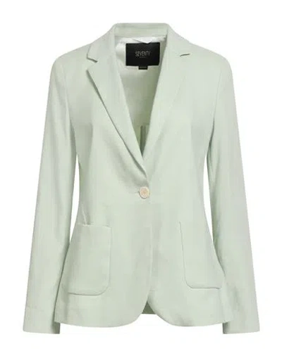 Seventy Venezia Woman Blazer Light Green Size 6 Linen, Cotton, Elastane In Green