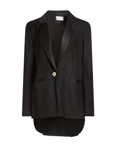 Violante Nessi Woman Blazer Black Size 4 Wool, Polyamide, Elastane In Black
