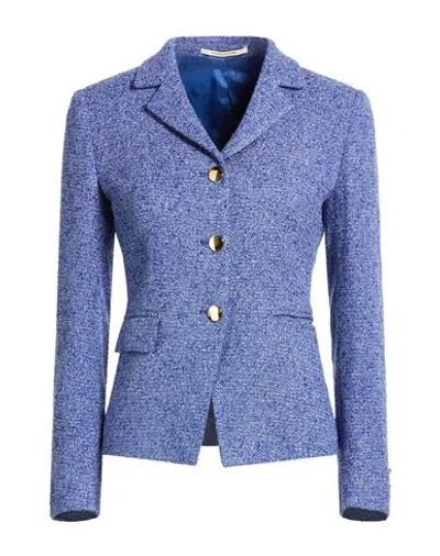 Tagliatore 02-05 Woman Blazer Blue Size 4 Viscose, Cotton, Polyacrylic, Polyamide, Elastane In Purple