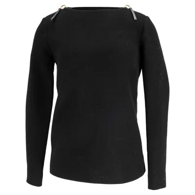 Marni Shoulder Zip Detailed Sweater In Black Wool In Black