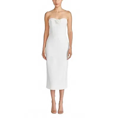 ml Monique Lhuillier Leonor Crepe Midi Dress In Ivory In White