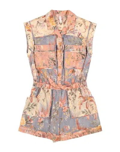 Zimmermann Toddler Girl Jumpsuit Apricot Size 6 Cotton In Multi