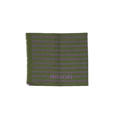 Missoni Bicolor Wool Scarf In Green