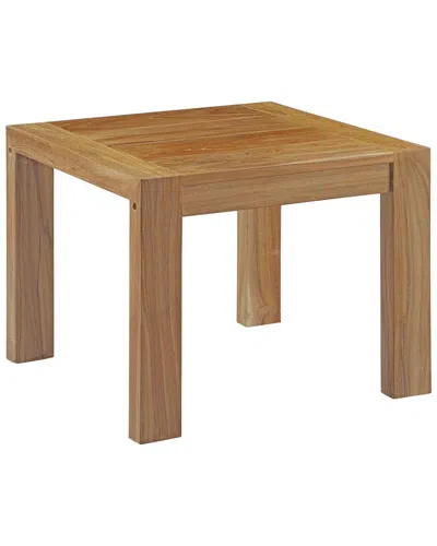 Modway Upland Outdoor Patio Wood Side Table In Brown