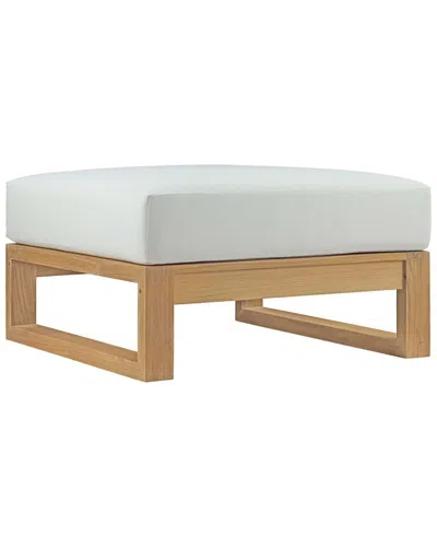 Modway Upland Outdoor Patio Teak Ottoman In White