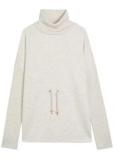 Varley Ethel Toggle-waist Stretch-jersey Sweatshirt In Gray