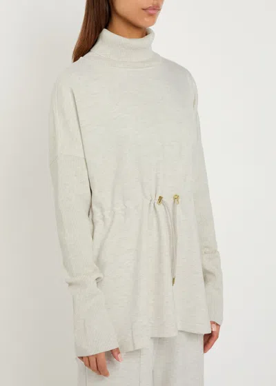 Varley Ethel Toggle-waist Stretch-jersey Sweatshirt In Gray