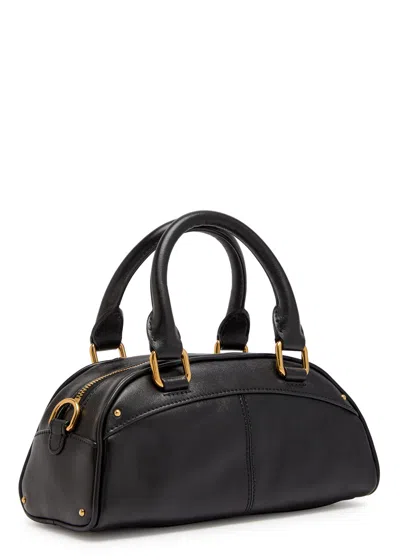 Chloé Chloe Small Charm-embellished Leather Top Handle Bag In Black