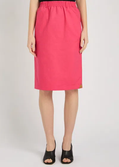 Chloé Chloe Gabardine Cotton And Linen-blend Skirt In Pink