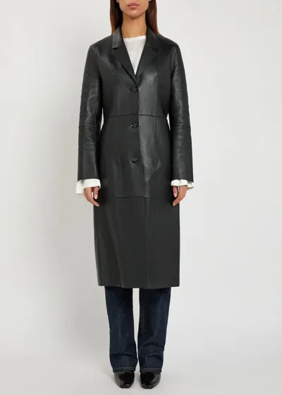 Totême Toteme Leather Coat In Black