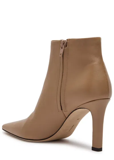 The Row Carla 80 Leather Ankle Boots In Nude