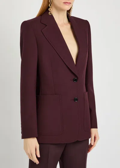 Chloé Chloe Single Breased Wool Blazer In Brown