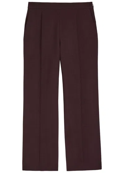 Chloé Chloe Straight-leg Wool Trousers In Brown