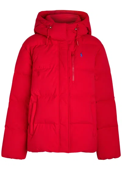 Polo Ralph Lauren Logo-embroidered Padded Shell Jacket In Red