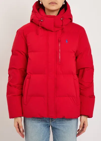 Polo Ralph Lauren Logo-embroidered Padded Shell Jacket In Red