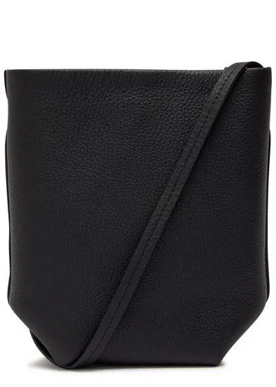 The Row Park Grained Leather Cross-body Bag In Black