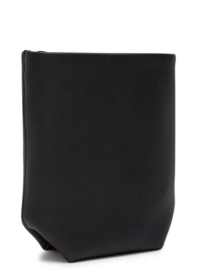 The Row Park Grained Leather Cross-body Bag In Black